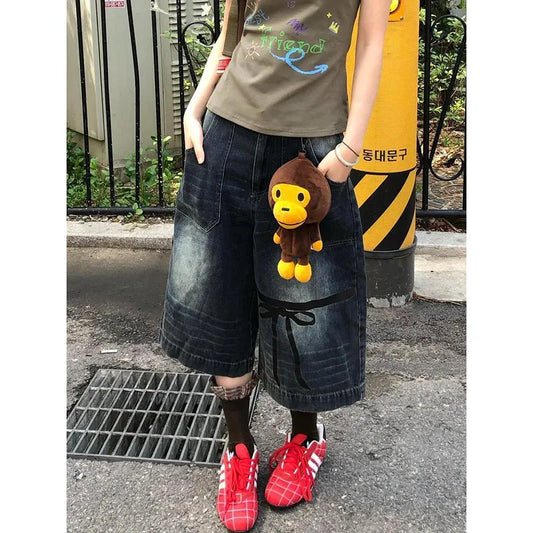 Vintage High Waist Wide Leg Jorts