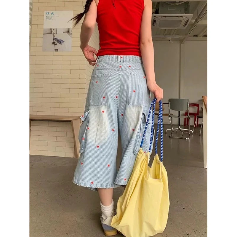 Light Blue Oversize Cargo Jorts