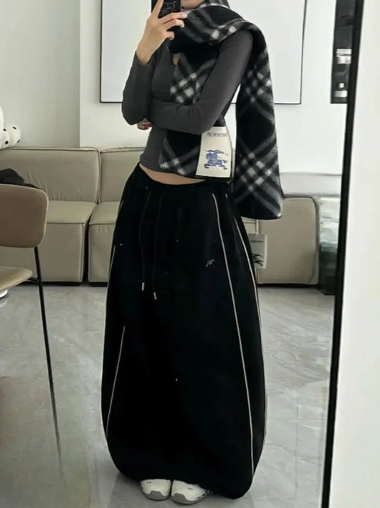 Chic Striped Oversized Sweatpants Korean Pants