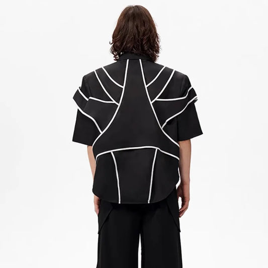 Stripe Patchwork High Street Shoulder Shirt