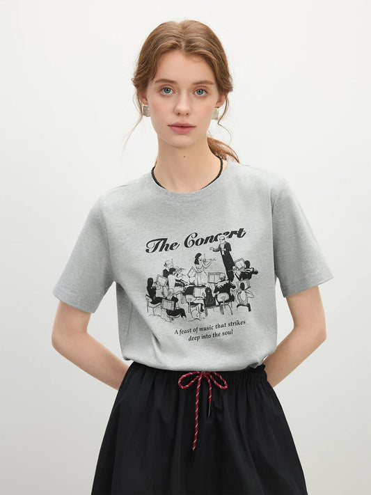 Chic Minimalist Pure Cotton Short-Sleeved T-Shirt