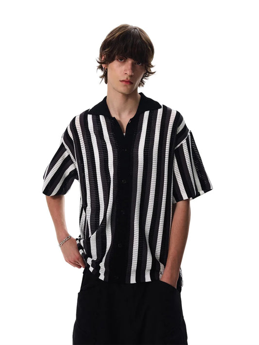 Striped Knitted Cardigan Summer Loose