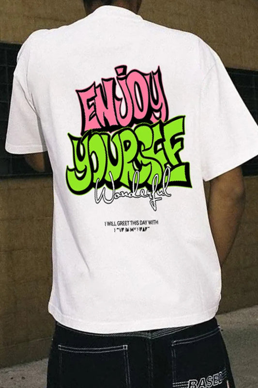 American Loose Fit Inflation Letter T-Shirt