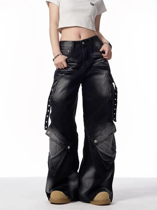 High Street Retro Overalls Jeans