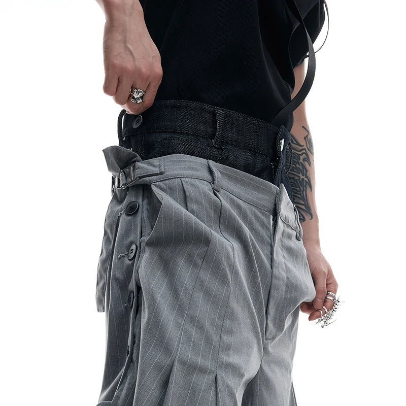 Striped Wide Leg Casual Trousers Pants