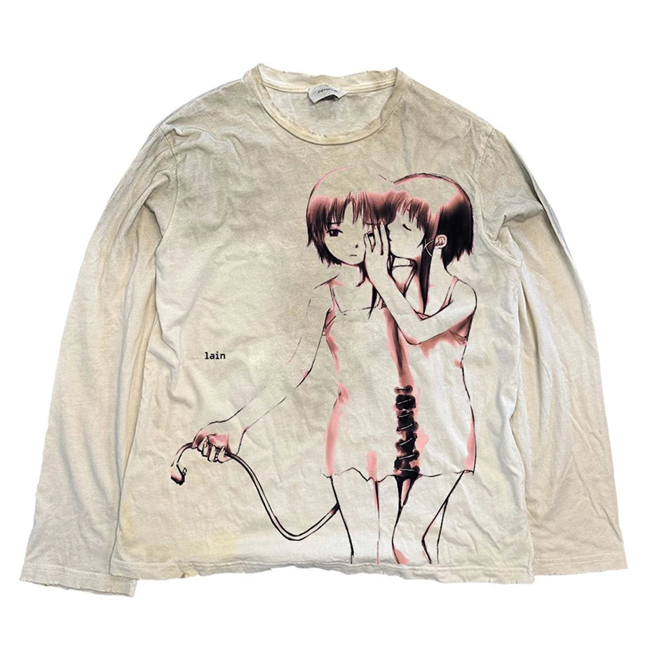 Vintage Gothic Flower Graphic Long T-Shirt