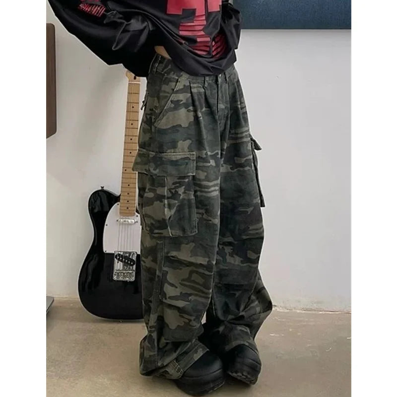Vintage High Waist Military Green Jeans