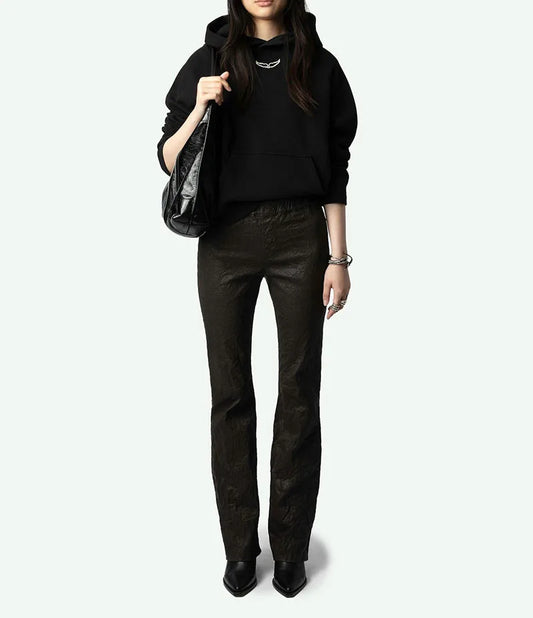 Cotton Raglan Wing Detail Hoodie Shirt