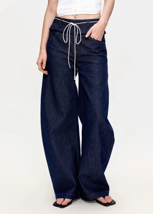 Washed High Waist Black Denim Jeans