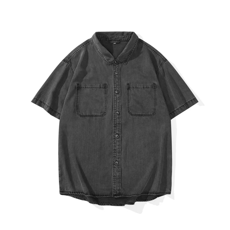Lightweight Lyocell Denim Short Sleeve Shirt