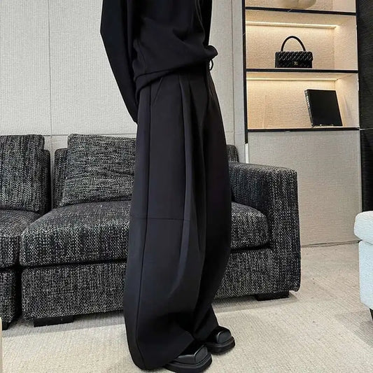 Versatile Slim Thickened Pleated Wide Pants