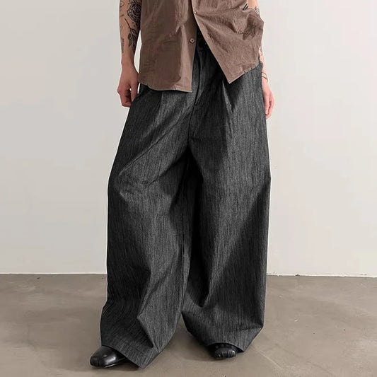 Solid Color Wide Leg Casual Pants