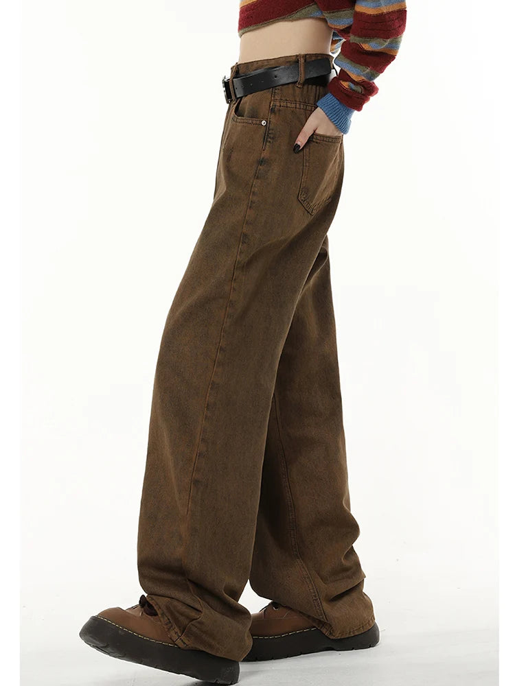 Vintage High Waist Brown Denim Jeans