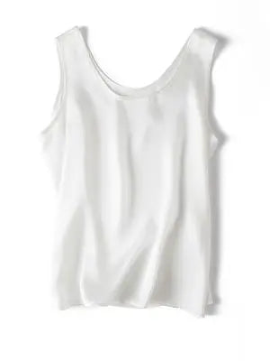 Luxurious Silk Chic O-Neck Tank T-Shirt