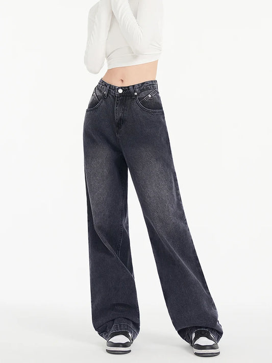 Vintage High Waist Baggy Straight Jeans