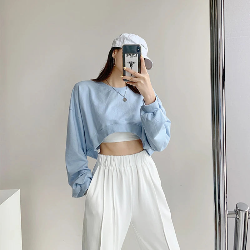 Stylish Korean Sweatshirts Women Loose Shirt