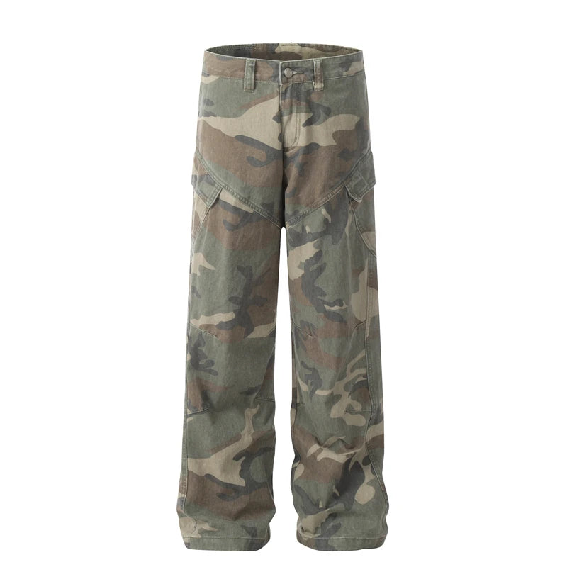 Distressed Vintage Camouflage Cargo Pants