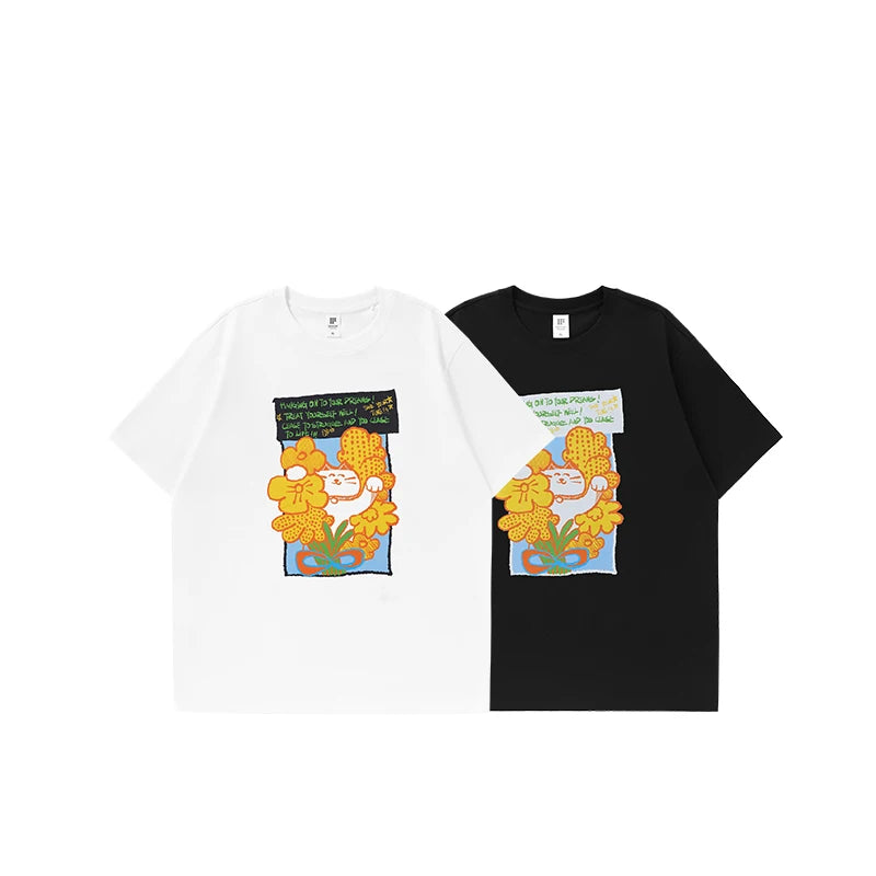 Vibrant Floral Print Oversized T-Shirt