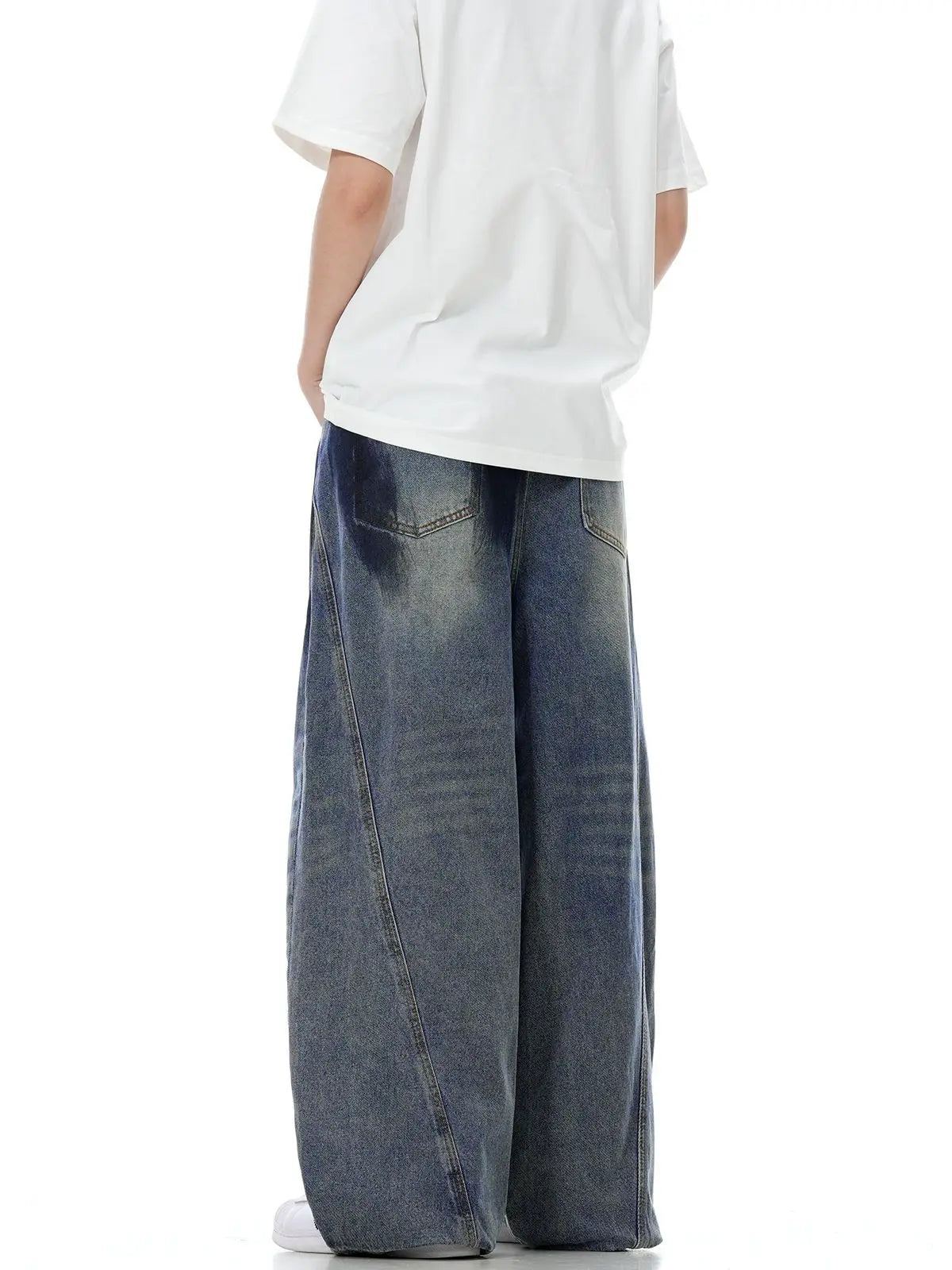 Trendy Personality Straight Leg Washed Jeans