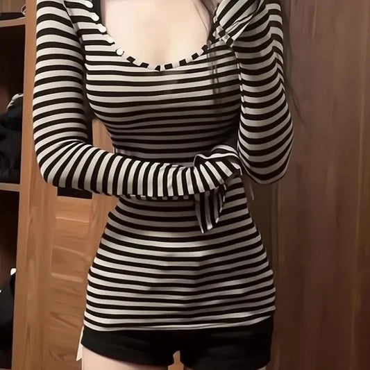 Striped Slim Fit Long Sleeve T-Shirt