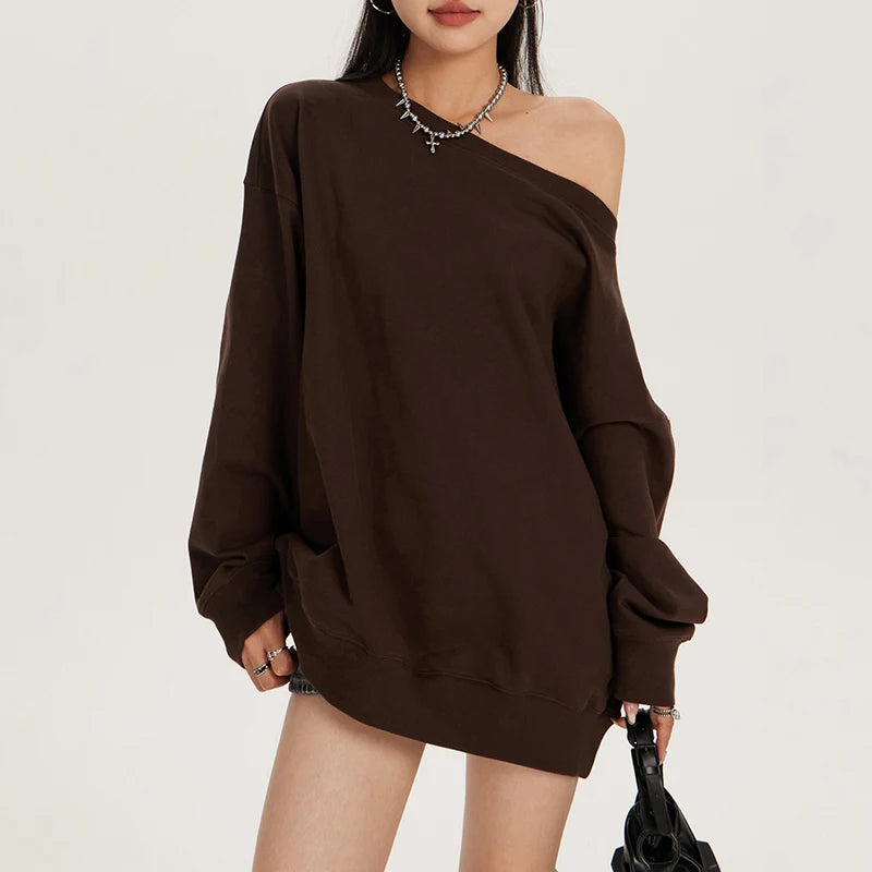 Autumn-Winter Sexy Off-Shoulder Sweatshirt