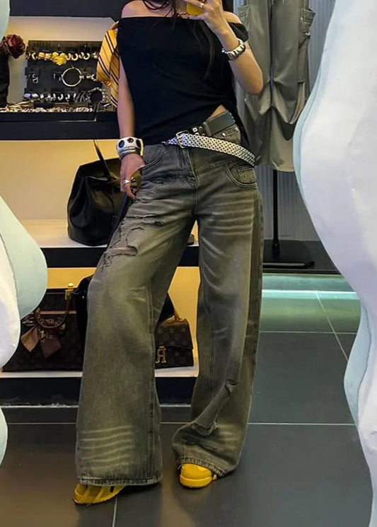 Baggy High Waist Black Denim Jeans