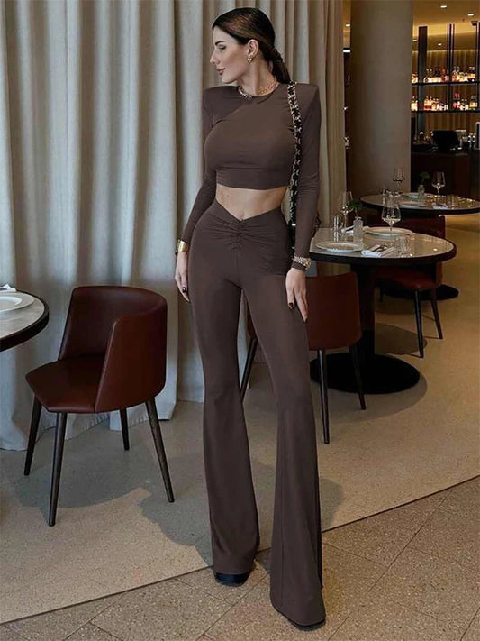 Vintage 90s Flare Pants Set T-Shirt