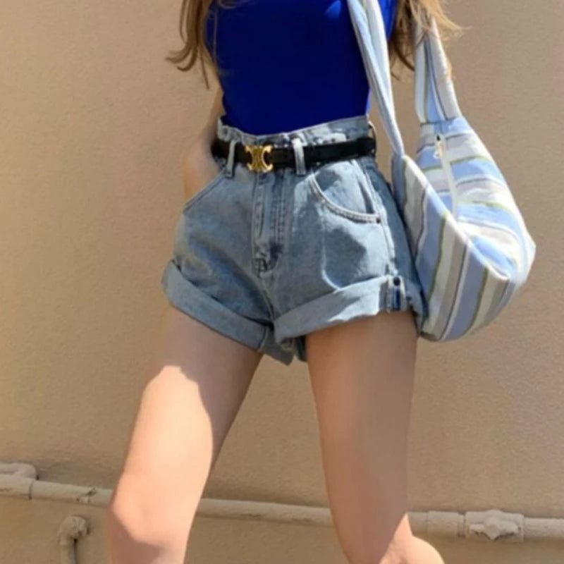 High Waist Casual Denim Shorts
