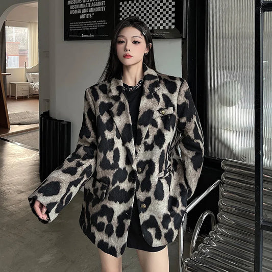 Stylish Leopard Print Winter Coat for Women