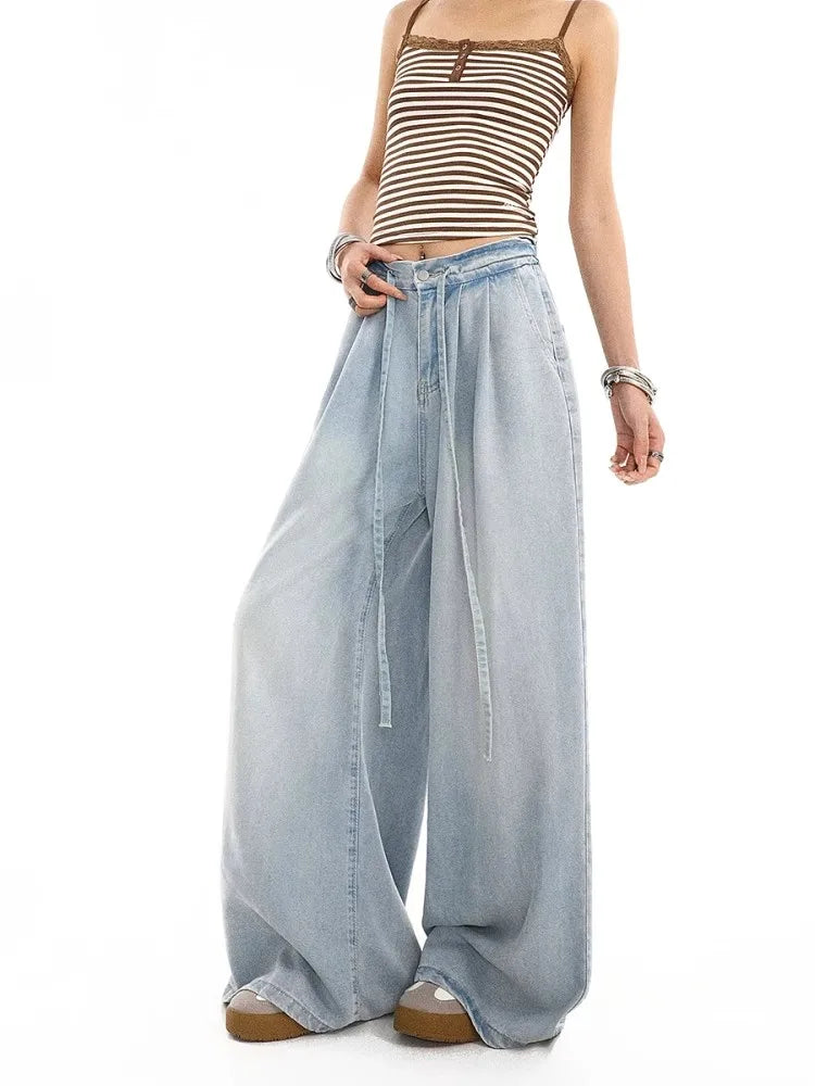 Versatile Trendy Drape Wide Leg Jeans