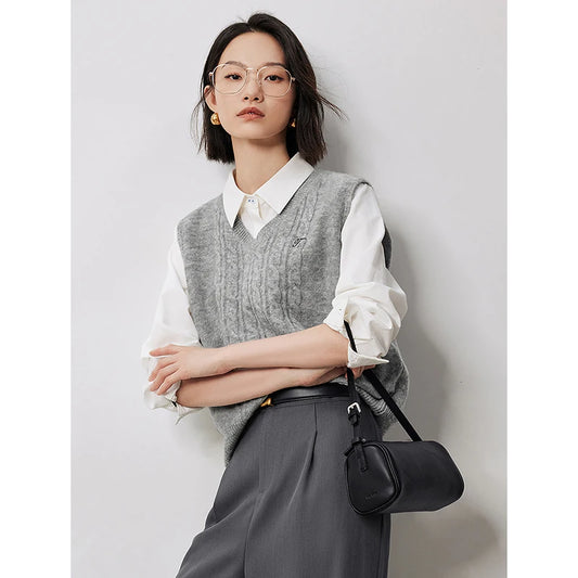 Cozy Knit Sleeveless Pullover Sweater Crop