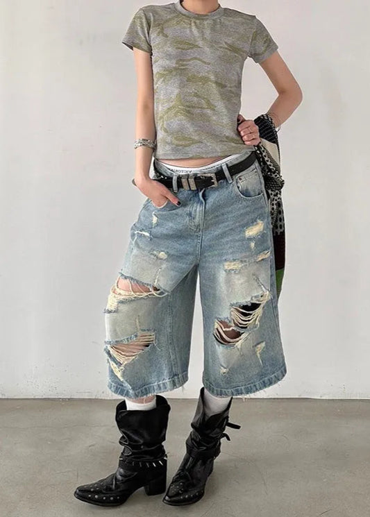 Vintage Cutoff Denim Shorts for Women