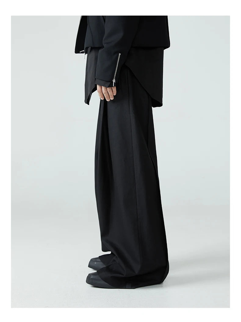 Luxury Designer Black Wide Leg Pants