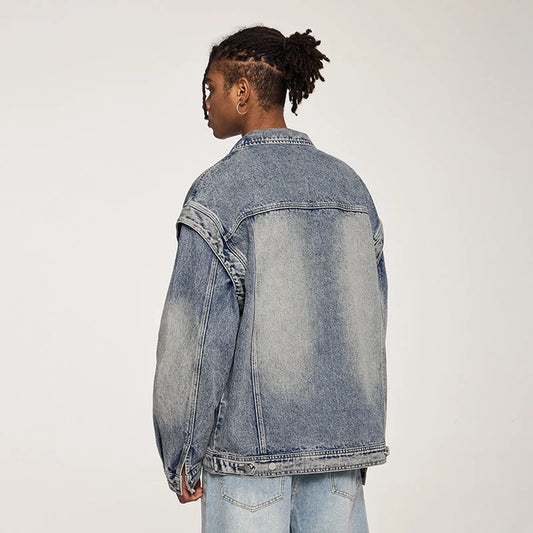 Vintage Washed Denim Jacket Outerwear