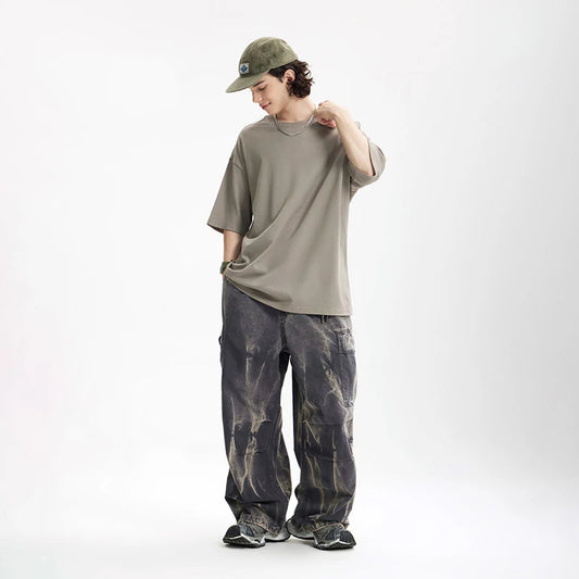 Dirty Washed Loose Fit Cargo Pants