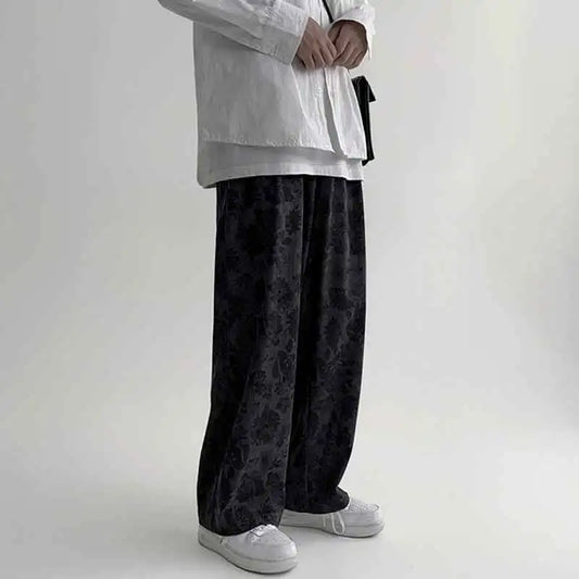 Floral Vintage Khaki Straight Pants