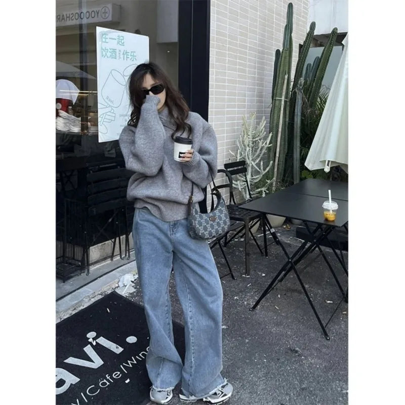 Cozy Korean Knit Pullover Sweater