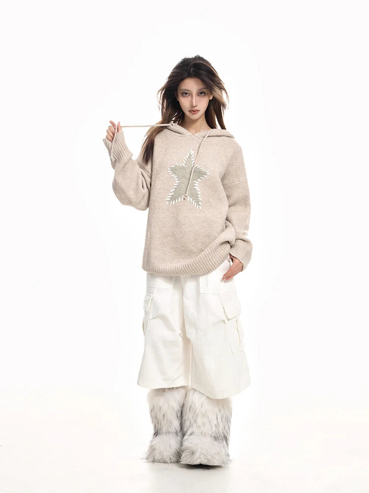Cozy Knitted Hooded Sweater Pullover