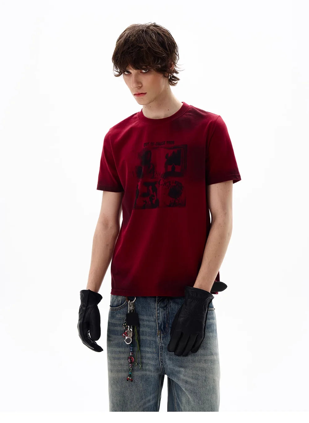 Retro Vintage Red Cotton T-Shirt