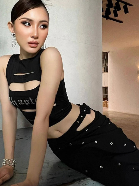 Black Gothic Vintage Y2K Camisole Tank