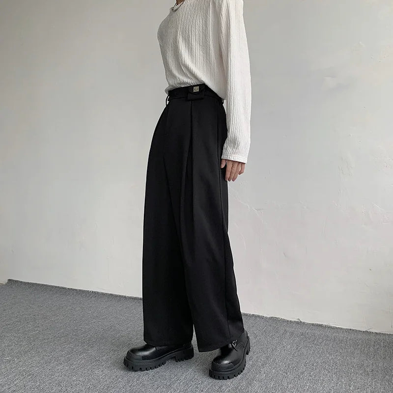 Stylish Black Wide Leg Dress Pants