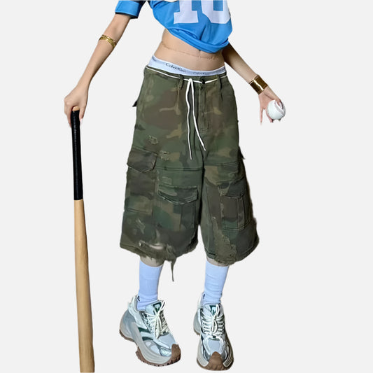 Vintage High Waist Baggy Denim Short