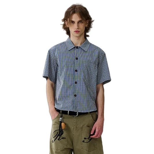 Plaid Retro Short Sleeve Shirt