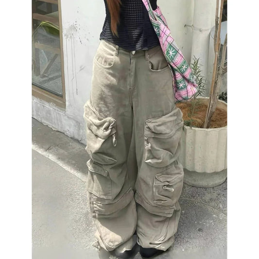 Vintage Khaki High Waisted Straight Jeans