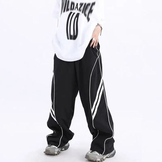 Elegant Slim Fit Stripe Wide Pants