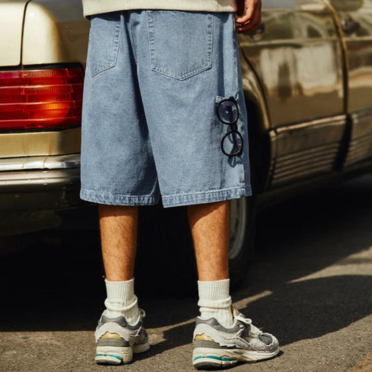 Vintage Loose Straight Washed Denim Shorts