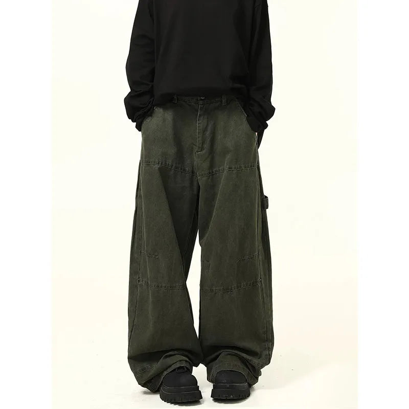 Vintage Green High Waist Baggy Jeans