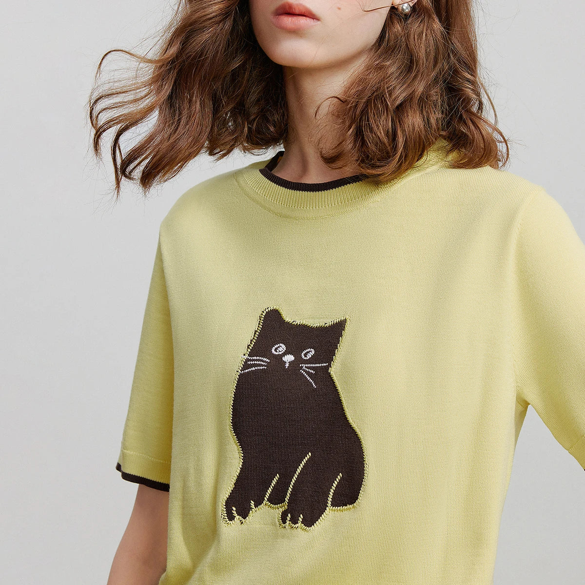 Stylish Knit Short-Sleeve T-shirt