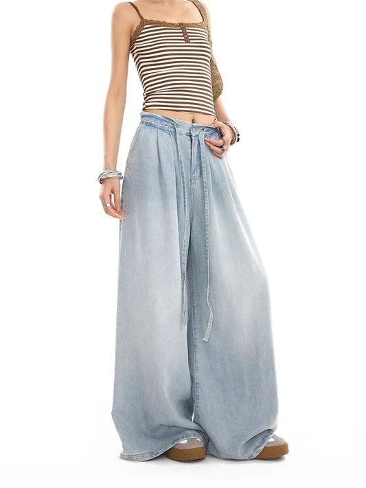 Versatile Trendy Drape Wide Leg Jeans