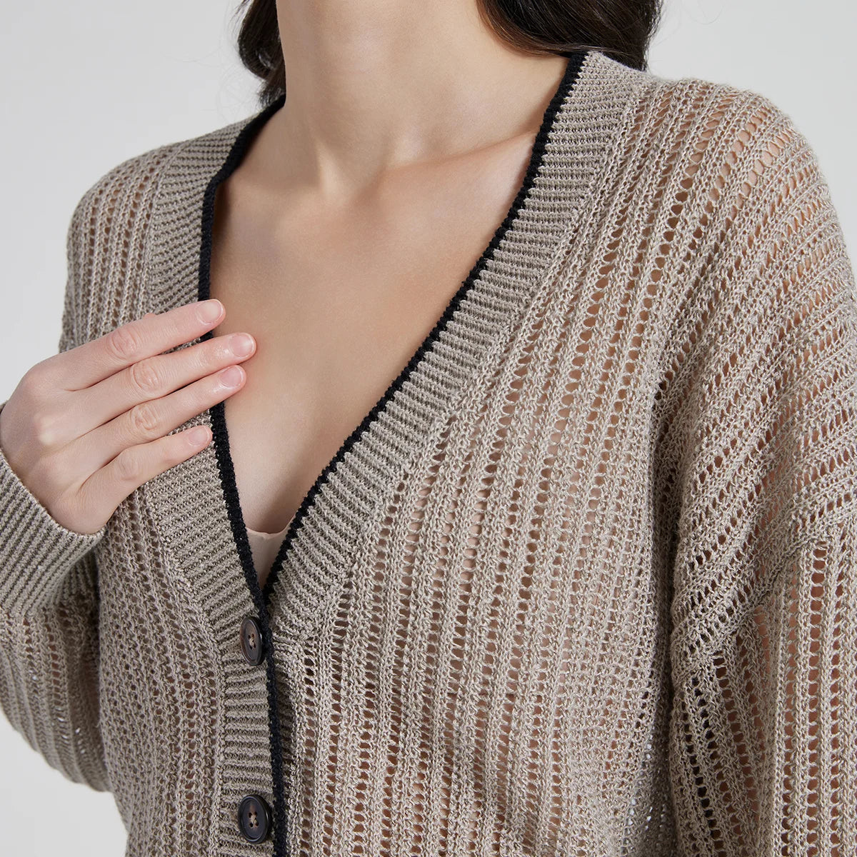 Luxury Linen Cardigan High Quality Sweater